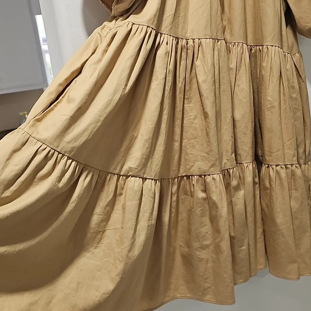 Zara Puff Button-Down Mini Dress Size‎ M - Picture 6 of 10